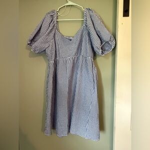 Old Navy Blue and White Checkered Top